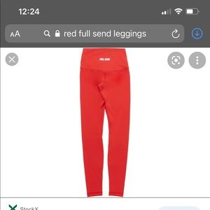 Red full send high waisted leggings